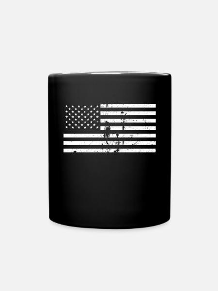 USA Flagge - Tasse einfarbig - Schwarz