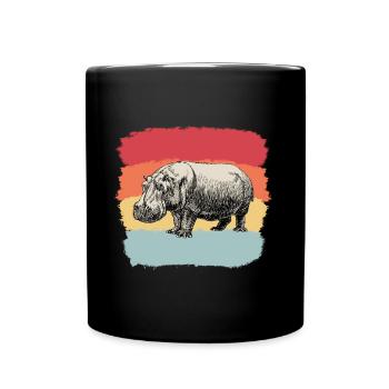 Nilpferde - Tasse einfarbig - Schwarz - Vorne