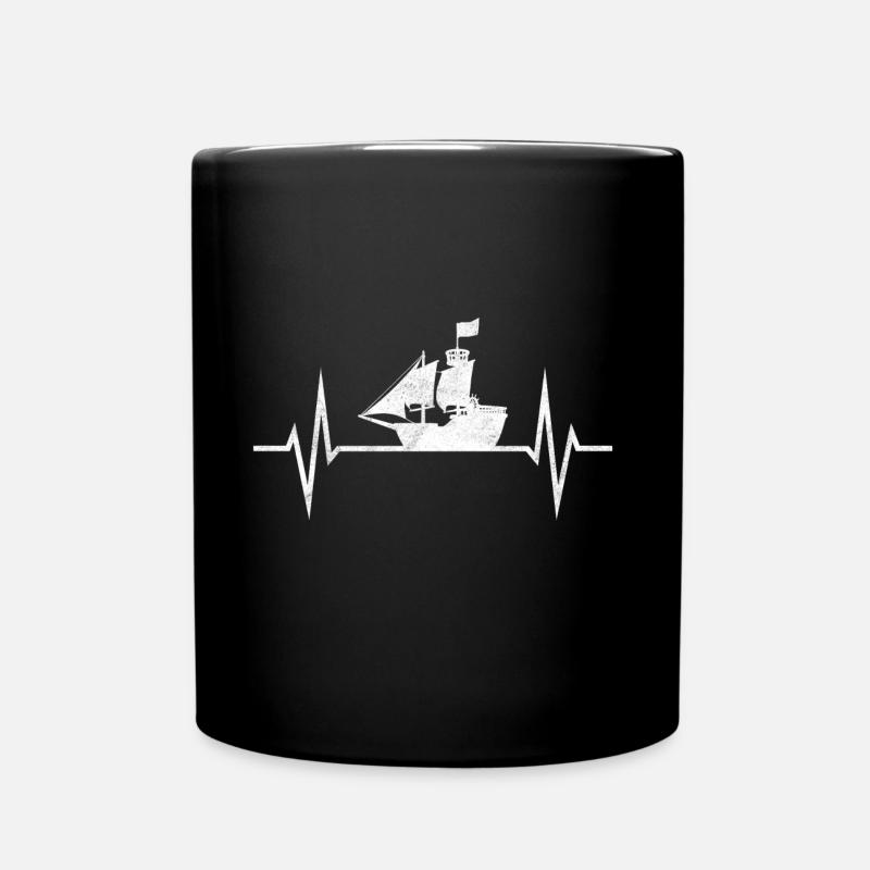 Ship ships sailing sailing ship sail gift - Full Colour Mug - black