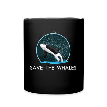 Save the whales Orca killer whale whale gift - Full Colour Mug - black - Front