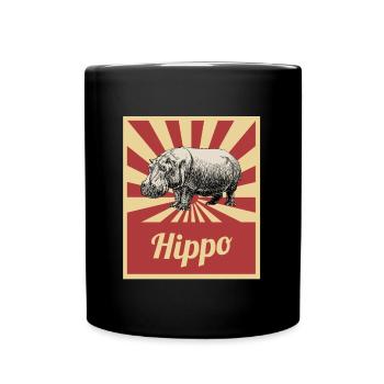 Nilpferde - Tasse einfarbig - Schwarz - Vorne