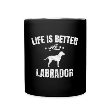 Labrador Retriever Lustiges Geschenk - Tasse einfarbig - Schwarz - Vorne