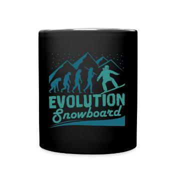 Evolution Snowboard | Wintersport Schnee Geschenk - Tasse einfarbig - Schwarz - Vorne