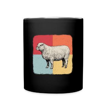 Schafbock Schaf Lamm Cooles Geschenk - Tasse einfarbig - Schwarz - Vorne