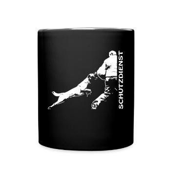 Malinois beim Schutzdienst, invertiert - Tasse einfarbig - Schwarz - Vorne