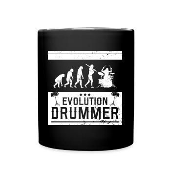 Evolution Drummer | Drums musical instrument - Full Colour Mug - black - Front