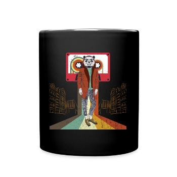 Funky Panda - Tasse einfarbig - Schwarz - Vorne