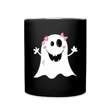 Lustiges Mädchen Gespenst I Halloween - Tasse einfarbig - Schwarz - Vorne
