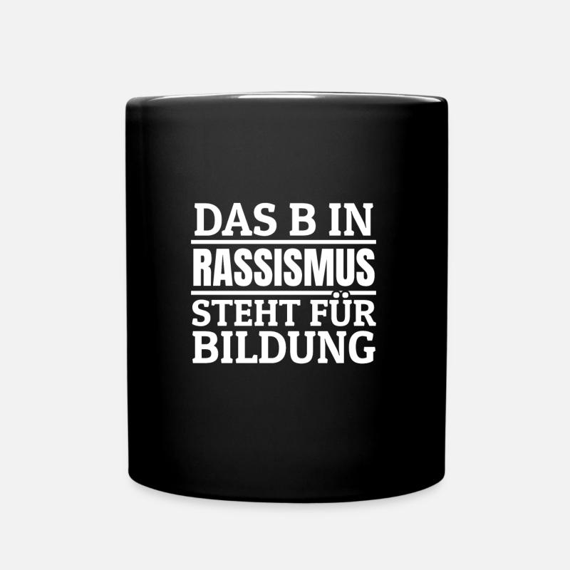Menschenrechte schützen Gegen Hass und Rassismus - Tasse einfarbig - Schwarz