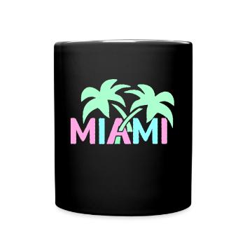 SUNSHINESTATE MIAMI im Neonstyle - Tasse einfarbig - Schwarz - Vorne