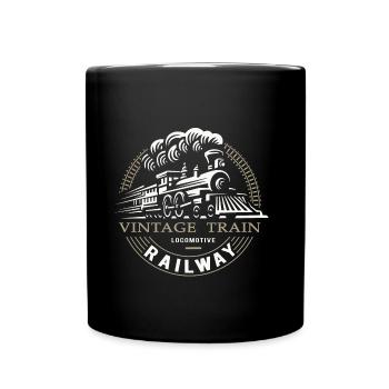 Locomotive, railway, steam locomotive - Full Colour Mug - black - Front