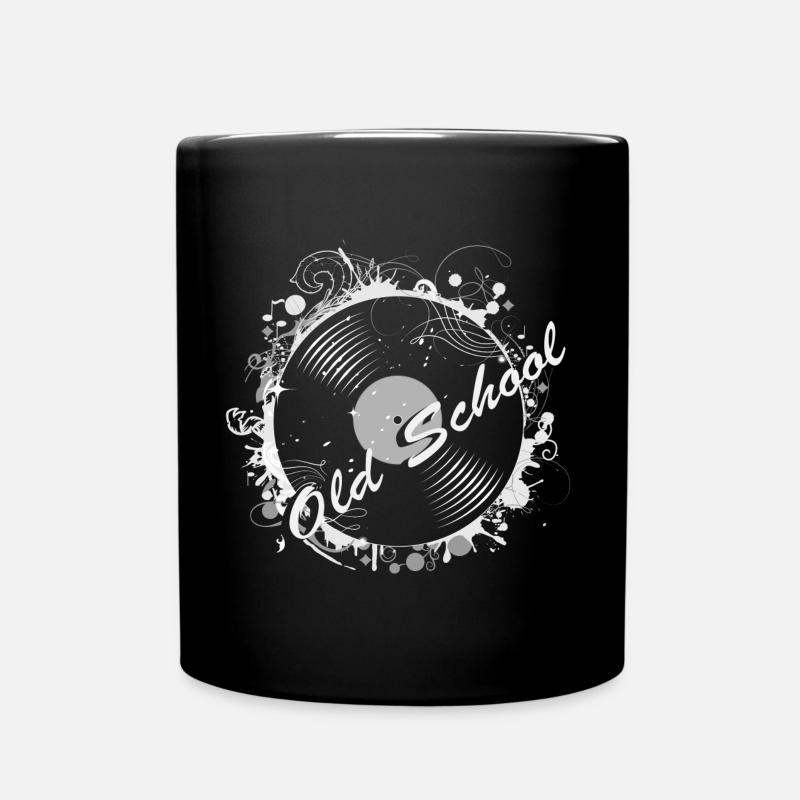 Schallplatte im Retro Design - Tasse einfarbig - Schwarz