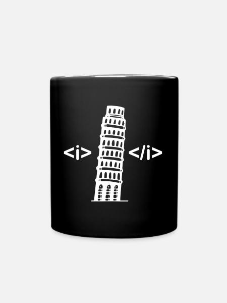 Der Turm von Pisa (Lustiges Programmierer T-Shirt) - Tasse einfarbig - Schwarz