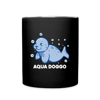 Aqua Doggo - Funny Seal - Full Colour Mug - black - Front