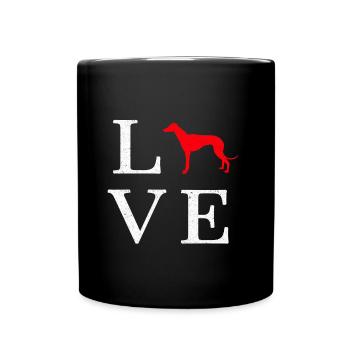 Greyhound Windhund Geschenk - Tasse einfarbig - Schwarz - Vorne