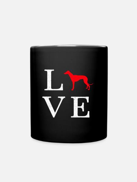 Greyhound greyhound gift - Full Colour Mug - black