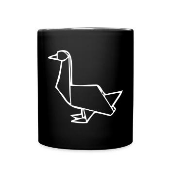 Goose | Duck | Origami - Full Colour Mug - black - Front