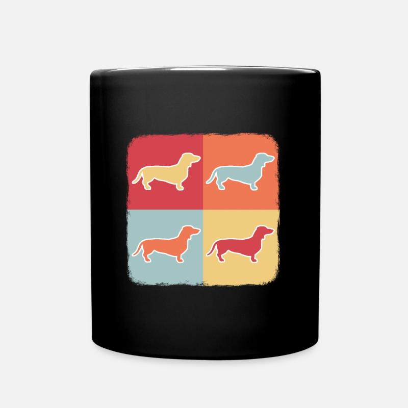 Dackel - Tasse einfarbig - Schwarz