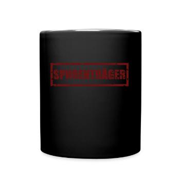 Spurenträger, Spruch Polizei Krimi Humor,shirt - Tasse einfarbig - Schwarz - Vorne