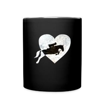 Cheval de saut d'obstacles - Mug uni - noir - Devant