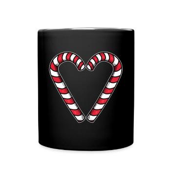 Candy Cane Heart - Full Colour Mug - black - Front