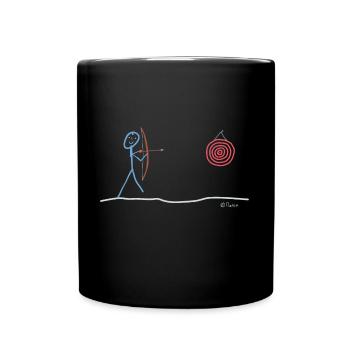 Tir à l’arc, bâtons De loisirs Sport Fléchettes - Mug uni - noir - Devant
