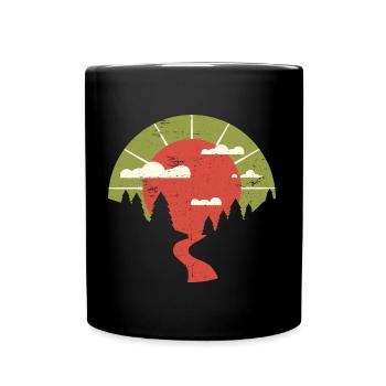 Trail in the sunset | Nature hiking - Full Colour Mug - black - Front