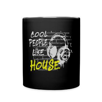 House DJ Music - Tasse einfarbig - Schwarz - Vorne