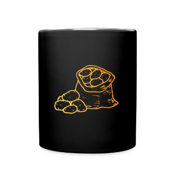 kartoffel sack - Tasse einfarbig - Schwarz - Vorne