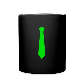 Grüne Krawatte - Tasse einfarbig - Schwarz - Vorne
