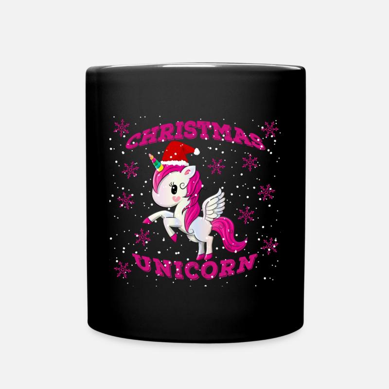 Christmas Unicorn - Tasse einfarbig - Schwarz