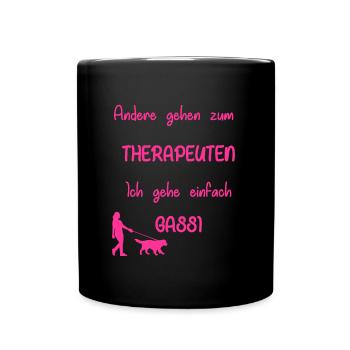 Lila Hunde Motiv - Tasse einfarbig - Schwarz - Vorne