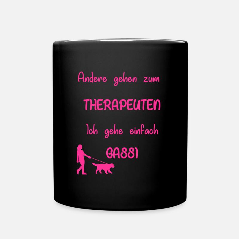 Lila Hunde Motiv - Tasse einfarbig - Schwarz