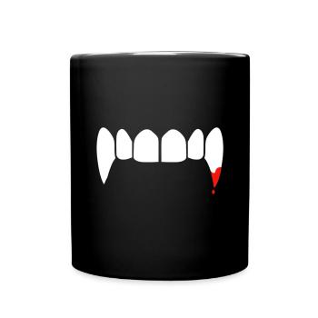 VAMPIRE TEETH BLOOD CARNIVAL HALLOWEEN DRACULA SCARY - Full Colour Mug - black - Front