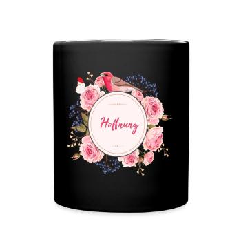 Hope flowers love gift idea - Full Colour Mug - black - Front