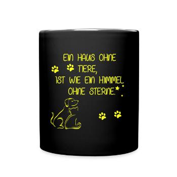 Motif chats et chiens - Mug uni - noir - Devant