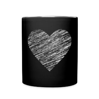 Coeur j'aime symbole dessin d'amitié - Mug uni - noir - Devant
