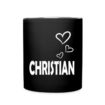 Dear loving gift idea CHRISTIAN - Full Colour Mug - black - Front