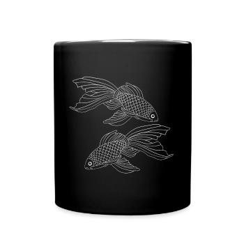 Zodiac Poissons Blanc Cadeau - Mug uni - noir - Devant