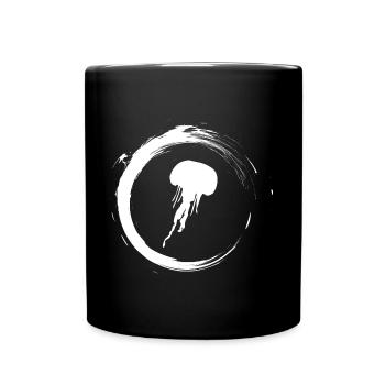 Qualle - Tasse einfarbig - Schwarz - Vorne