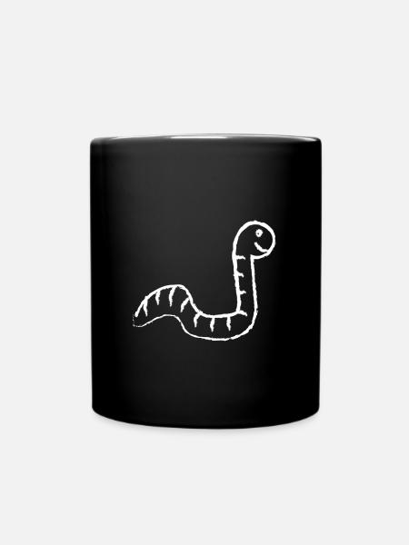 Snake worm worm cute caterpillar - Full Colour Mug - black