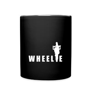 WHEELIE blanc - Mug uni - noir - Devant