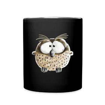 Witzige Eule I Kauz I Vogel I Comic Geschenk - Tasse einfarbig - Schwarz - Vorne