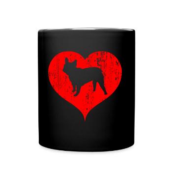French bulldog heart retro - Full Colour Mug - black - Front