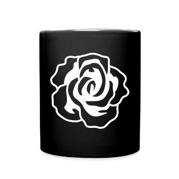 Rose Blüte - Tasse einfarbig - Schwarz - Vorne