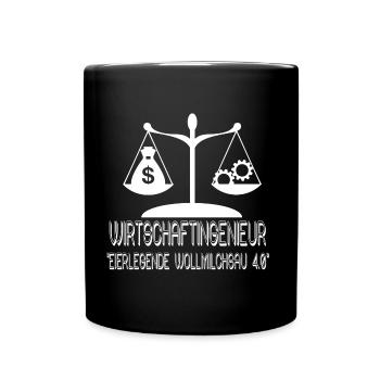 Wirtschaftsingenieur Eierlegende Wollmilchsau - Tasse einfarbig - Schwarz - Vorne