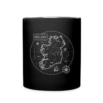 Vintage Karte Irland - Tasse einfarbig - Schwarz - Vorne