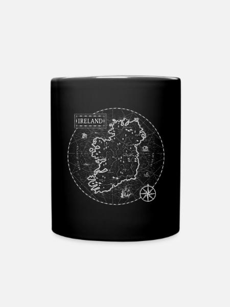 Vintage Karte Irland - Tasse einfarbig - Schwarz