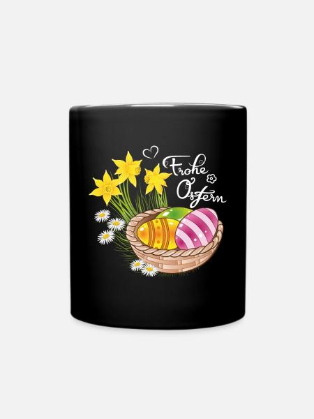 Joyeuses Pâques Panier de Pâques Oeufs de Pâques Oeufs de Pâques - Mug uni - noir