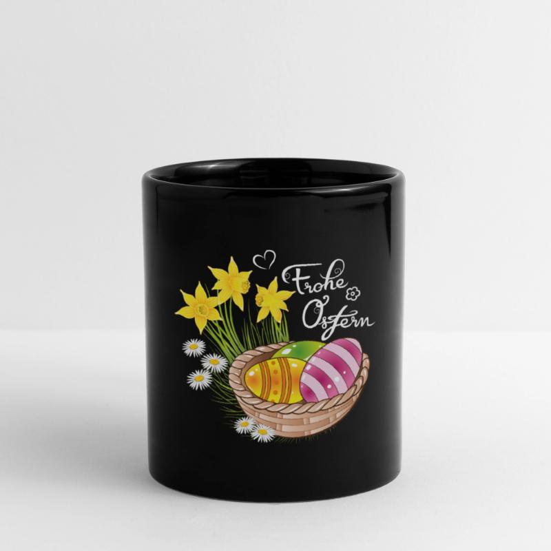 Happy Easter Easter basket Easter eggs Easter flowers eggs Full Colour Mug